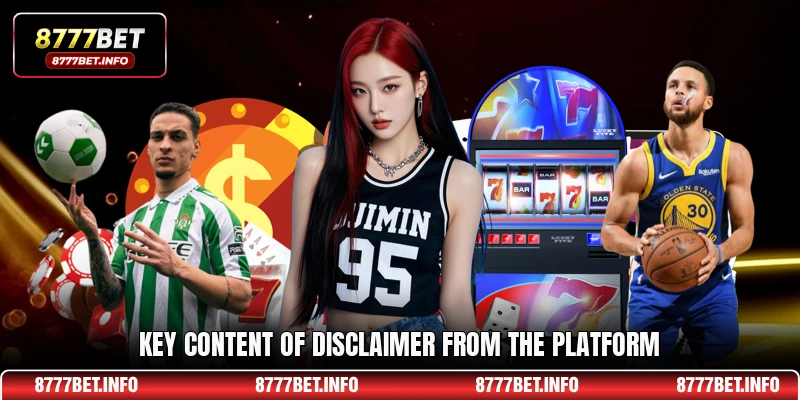 Key content of Disclaimer from the platform